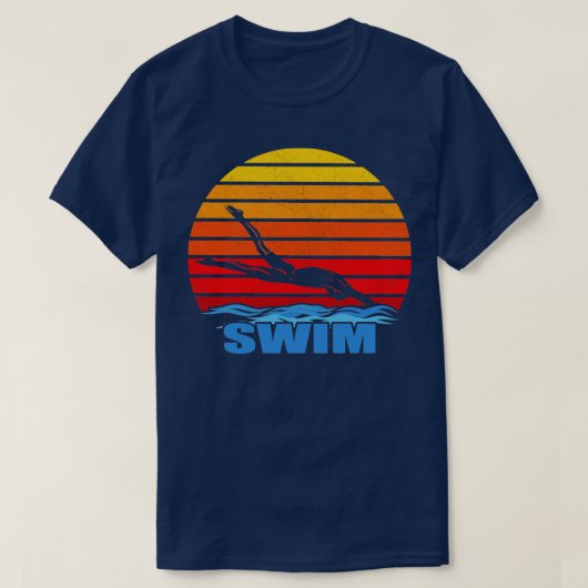 Retro Vintages Schwimmgeschenk für Schwimmer 2 T-Shirt (Design vorne)