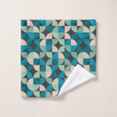 Retro Vintages Sechzigerjahre Muster Badhandtuch Set (Waschlappen)