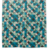 Retro Vintages Sechzigerjahre Muster Duschvorhang (Vorderseite)