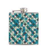 Retro Vintages Sechzigerjahre Muster Flachmann (Vorderseite)