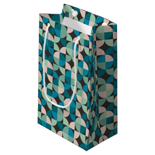 Retro Vintages Sechzigerjahre Muster Kleine Geschenktüte (Vorderseite Schrägansicht)