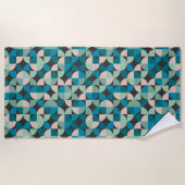 Retro Vintages Sechzigerjahre Muster Strandtuch (Vorderseite)