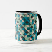 Retro Vintages Sechzigerjahre Muster Tasse (VorderseiteRechts)