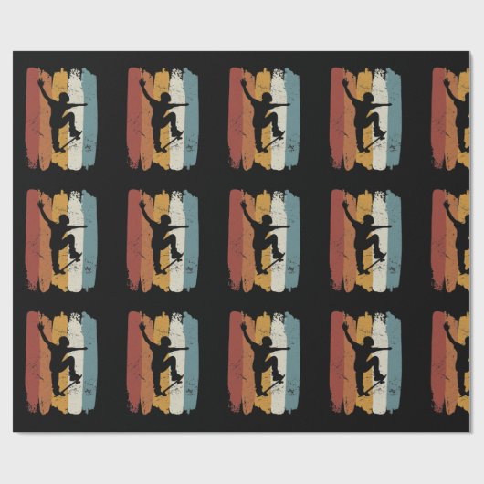 Retro-Vintages Skateboard Geschenkpapier (Flach)