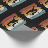 Retro-Vintages Skateboard Geschenkpapier (Ecke)