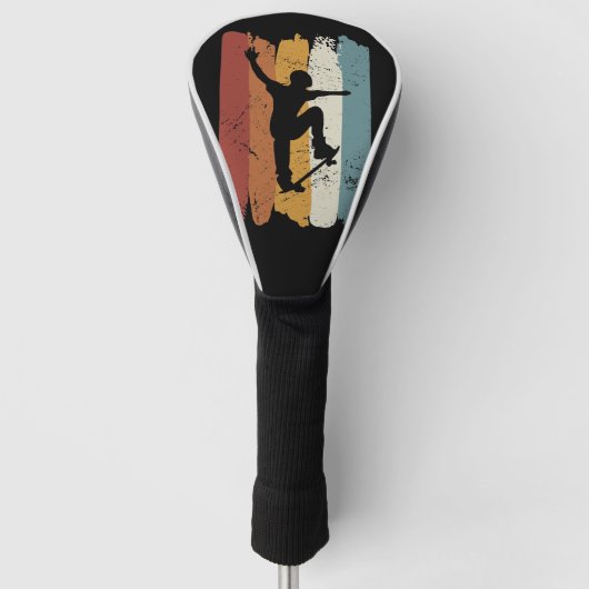 Retro-Vintages Skateboard Golf Headcover (Vorderseite)