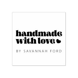 Retro Vintages Skript Handmade mit Liebe Gummistempel
