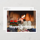 Retro Vintages Skript Happy Holidays Foto Postkarte (Vorne/Hinten)