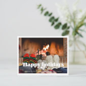 Retro Vintages Skript Happy Holidays Foto Postkarte (Stehend Vorderseite)