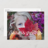 Retro Vintages Skript Jahresgrüße Foto Postkarte (Vorne/Hinten)