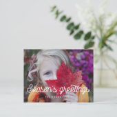 Retro Vintages Skript Jahresgrüße Foto Postkarte (Stehend Vorderseite)