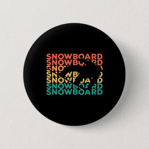 Retro Vintages Snowboarden-Geschenk für Snowboarde Button