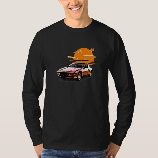 Retro Vintages Sonnenuntergang Auto Tuning & Gamin T-Shirt (Vorderseite)