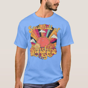 Retro Vintages Soul mit Sonnenblumen-Happ T-Shirt