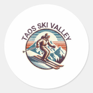 Retro Vintages Taos Skigebiet New Mexico Ski Winte Runder Aufkleber