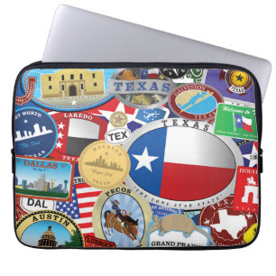 Retro Vintages Texas-Aufkleber-Muster Laptopschutzhülle