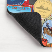 Retro Vintages Texas-Aufkleber-Muster Mousepad (Ecke)