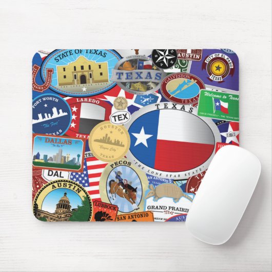 Retro Vintages Texas-Aufkleber-Muster Mousepad (Mit Mouse)
