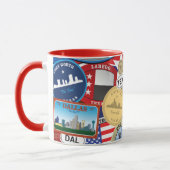 Retro Vintages Texas-Aufkleber-Muster Tasse (Links)