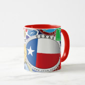 Retro Vintages Texas-Aufkleber-Muster Tasse (VorderseiteRechts)