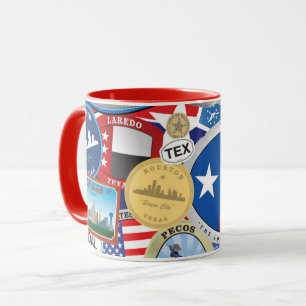 Retro Vintages Texas-Aufkleber-Muster Tasse