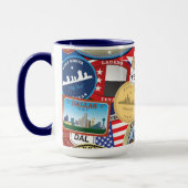 Retro Vintages Texas-Aufkleber-Muster Tasse (Links)