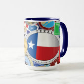 Retro Vintages Texas-Aufkleber-Muster Tasse (VorderseiteRechts)