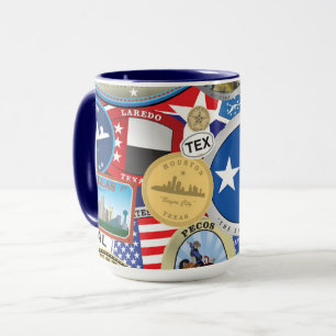 Retro Vintages Texas-Aufkleber-Muster Tasse