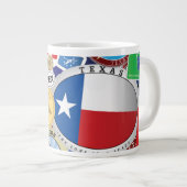 Retro Vintages Texas Sticker Muster Jumbo-Tasse (Vorderseite Rechts)