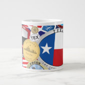 Retro Vintages Texas Sticker Muster Jumbo-Tasse (Vorderseite)