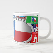 Retro Vintages Texas Sticker Muster Jumbo-Tasse (Rechts)