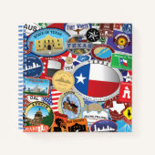 Retro Vintages Texas Sticker Muster Notizblock (Vorderseite)