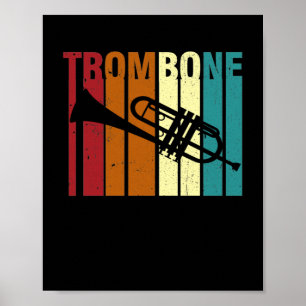 Retro-Vintages Trombone-Marching-Band-Röhrchen Poster