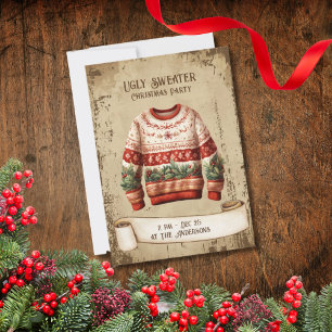 Retro Vintages Ugly Sweater Party Einladung