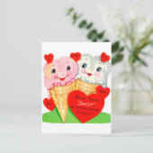 Retro Vintages Valentine Feiertagspostkarte (Stehend Vorderseite)