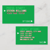 Retro-Vintages Videospiel illustriert Visitenkarte (Vorne/Hinten)