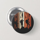 Retro Vintages Wandern Shirt Wandern Themenabenteu Button (Vorne & Hinten)