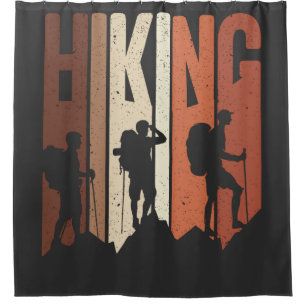 Retro Vintages Wandern Shirt Wandern Themenabenteu Duschvorhang