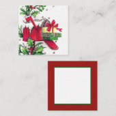 Retro Vintages Weihnachten addieren Quadratische Visitenkarte (Vorne/Hinten)