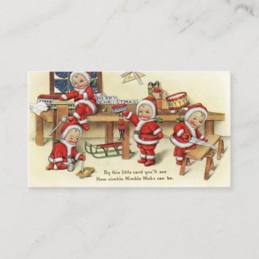 Retro Vintages Weihnachten Nimbles addieren Visitenkarte (Vorderseite)