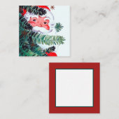 Retro Vintages Weihnachten Sankt Quadratische Visitenkarte (Vorne/Hinten)