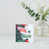 Retro Vintages Weihnachten Sankt Quadratische Visitenkarte (Stehend Vorderseite)