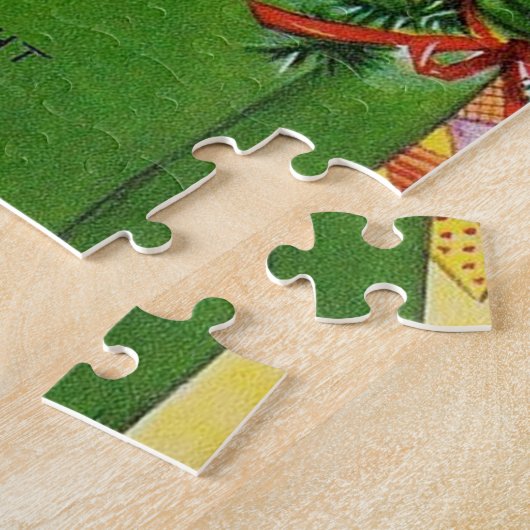 Retro Vintages Weihnachten träumt festliches Puzzle (Seite)