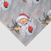 Retro Vintages Weihnachtensankt-Ren-Party Seidenpapier (Detail)