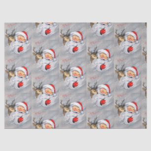 Retro Vintages Weihnachtensankt-Ren-Party Seidenpapier
