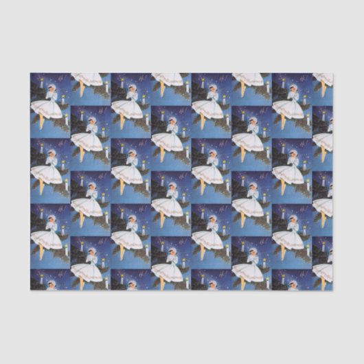 retro Vintages Weihnachtsfeiertags-Damen-Party Seidenpapier (Vorderseite)