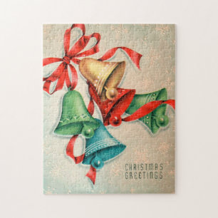 Retro Vintages Weihnachtsglocken Puzzle