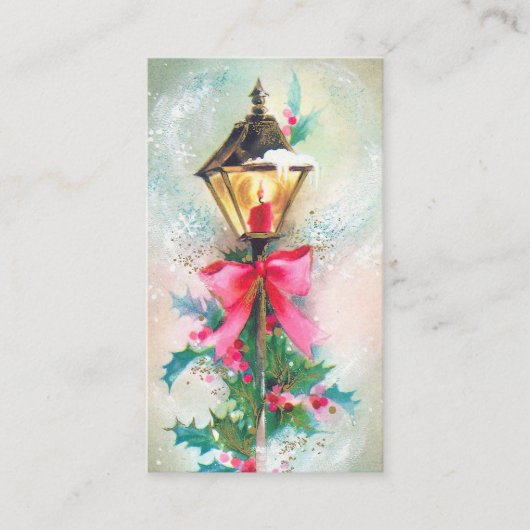 Retro Vintages Weihnachtslicht addieren Visitenkarte (Vorderseite)