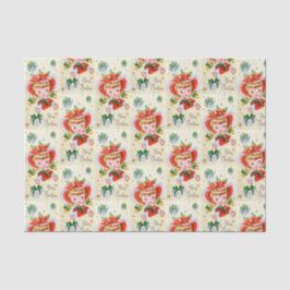 retro Vintages Weihnachtsmädchen Seidenpapier