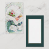 Retro Vintages Weihnachtsmädchen Visitenkarte (Vorne/Hinten)